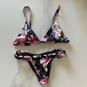 Frankie’s black floral bikini
